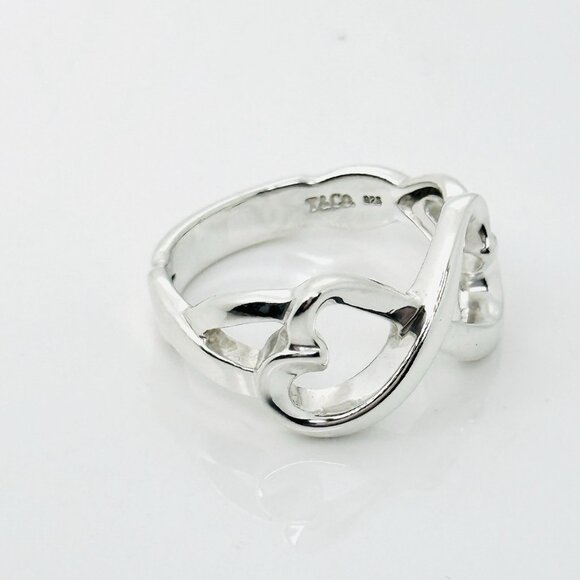 Size 7.5 Tiffany Eternal Infinity Loving Hearts Ring Band Paloma Picasso Silver - Picture 1 of 7